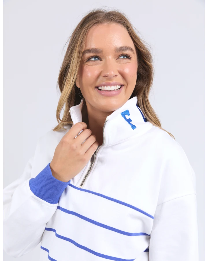 FOXWOOD - COLLEGE STRIPE ZIP CREW