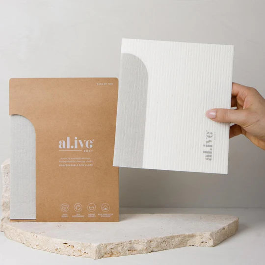 AL.IVE - BIODEGRADABLE DISH CLOTH SET OF 2