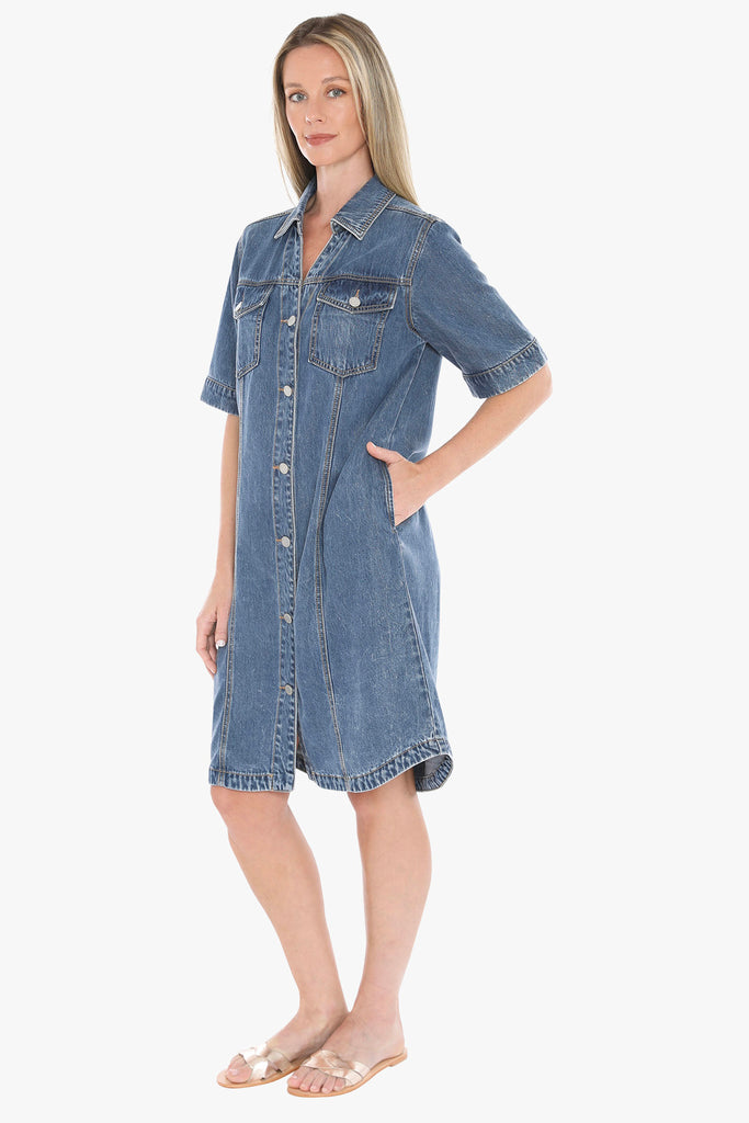 JUMP - SOFT DENIM S/S DRESS