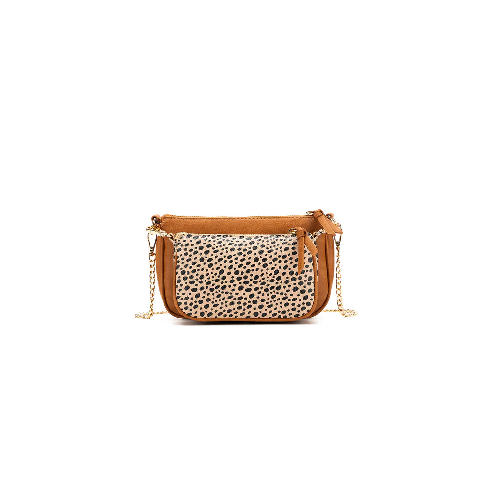 BLACK CAVIAR - PEBBLED 2 PIECE CROSSBODY BAG