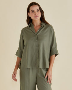 BETTY BASICS - LYNWOOD LINEN SHIRT