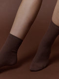 ANGELS WHISPER - MOCHA RIB CREW SOCKS