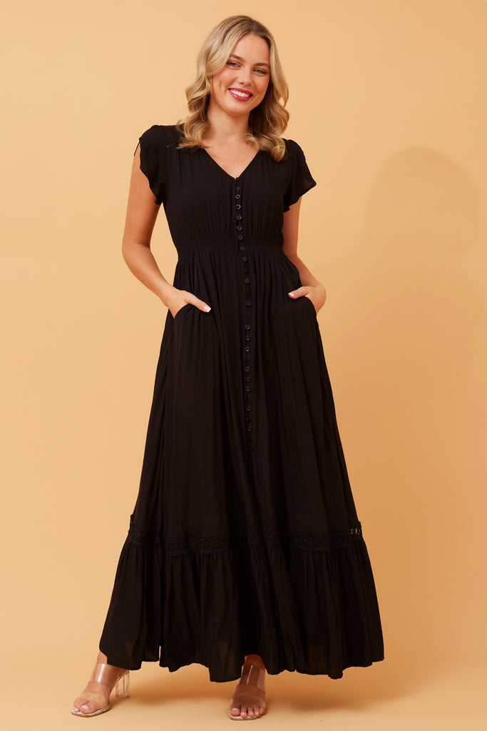 CKM - BUTTON FRONT MAXI DRESS