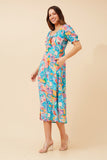 CKM - ABSTRACT PRINT MIDI DRESS