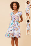 CKM - POSTCARD PRINT BUTTON THROUGH DRESS