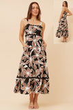 CKM - STRAPPY LEAF PRINT MAXI DRESS