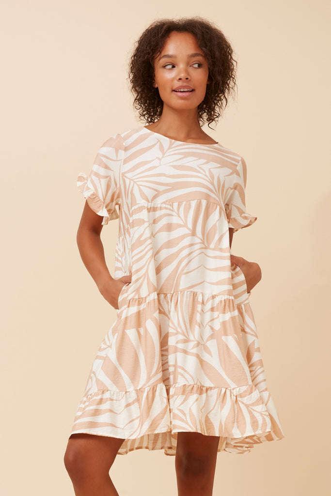 CKM - PRINTED TIERED DRESS