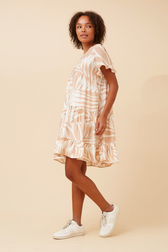 CKM - PRINTED TIERED DRESS