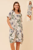 CKM - SHORT SLEEVE PRINTED DRESS