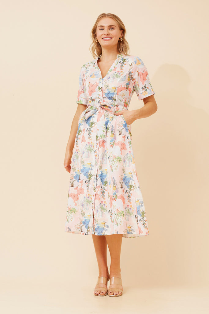 CKM - SHORT SLEEVE PRINTED DRESS