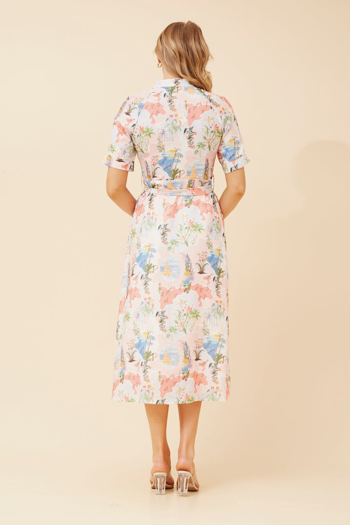 CKM - SHORT SLEEVE PRINTED DRESS