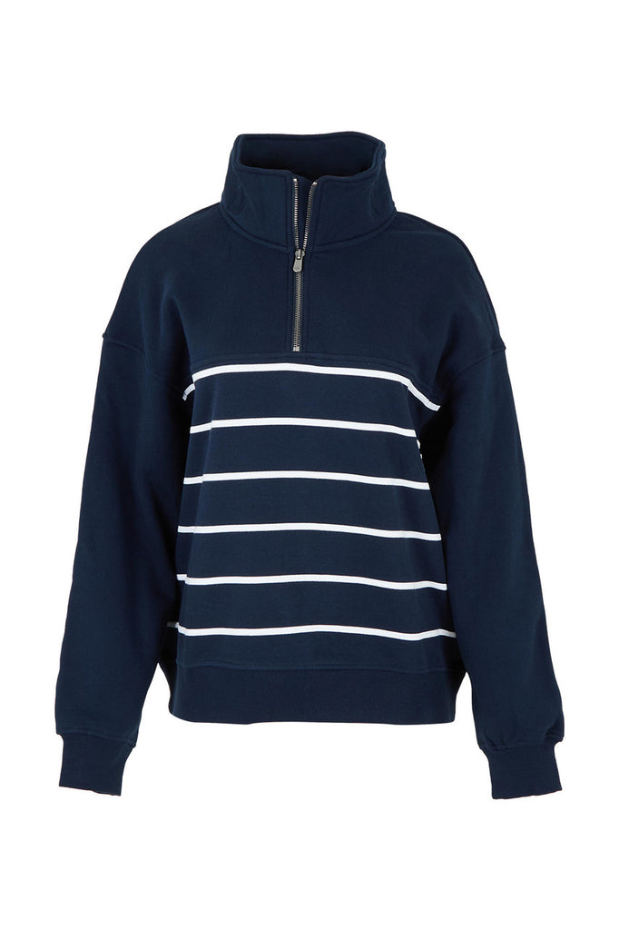 FOXWOOD - COLLEGE STRIPE ZIP CREW
