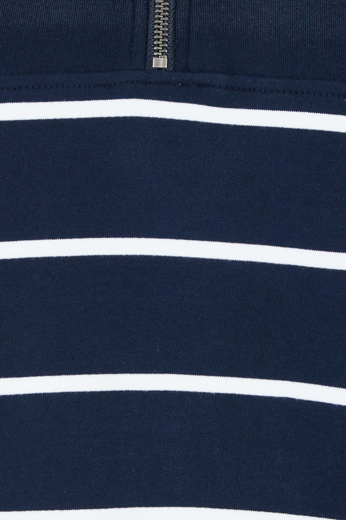 FOXWOOD - COLLEGE STRIPE ZIP CREW