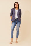 CKM - 3/4 RUCHED SLEEVE BLAZER