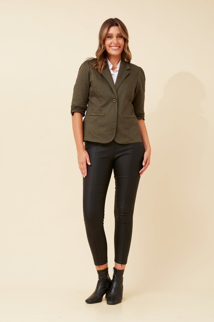 CKM - 3/4 RUCHED SLEEVE BLAZER