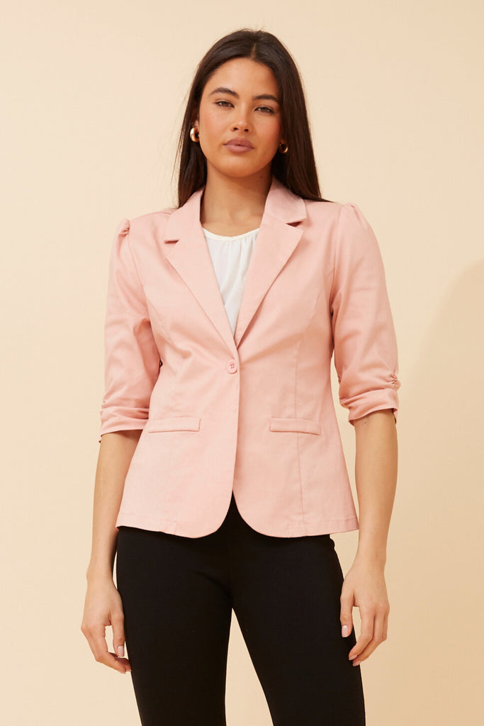 CKM - 3/4 RUCHED SLEEVE BLAZER