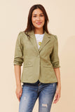 CKM - 3/4 RUCHED SLEEVE BLAZER