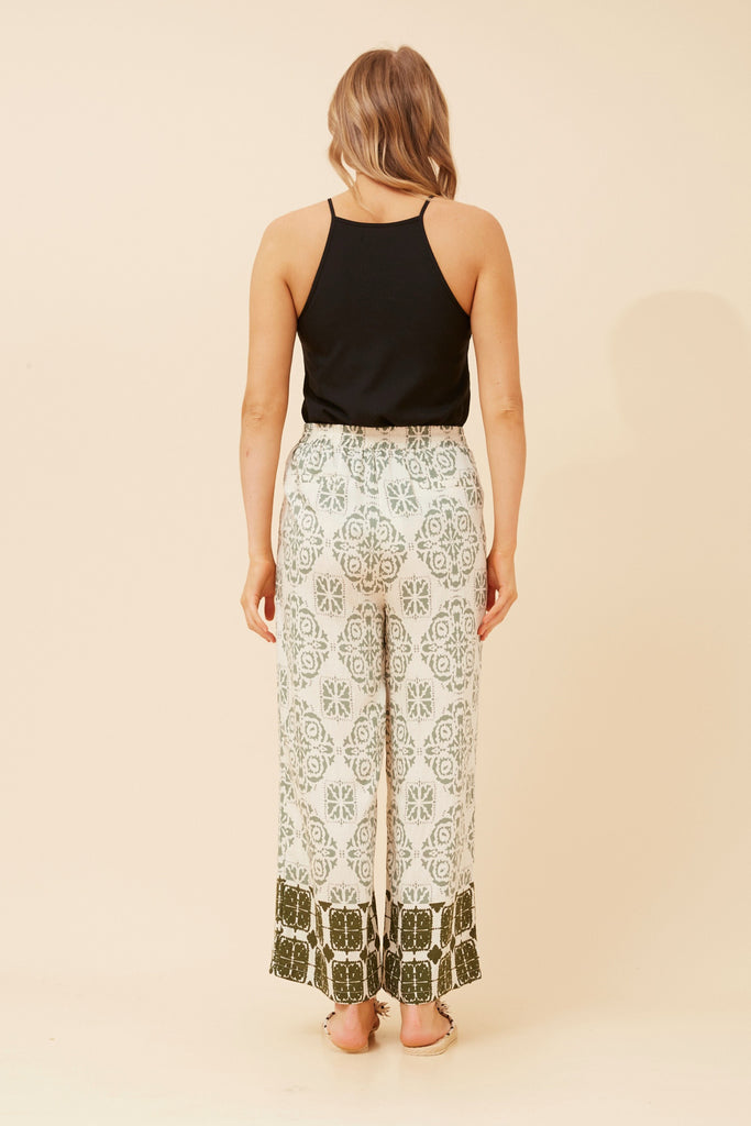 CKM - WIDE LEG BORDER PRINT PANT
