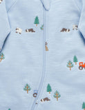 PUREBABY - EMBROIDERED FLEECE GROWSUIT