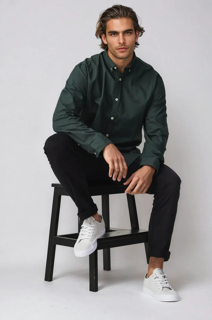 BLACK WOOD - REEDY OXFORD LONG SLEEVE SHORT