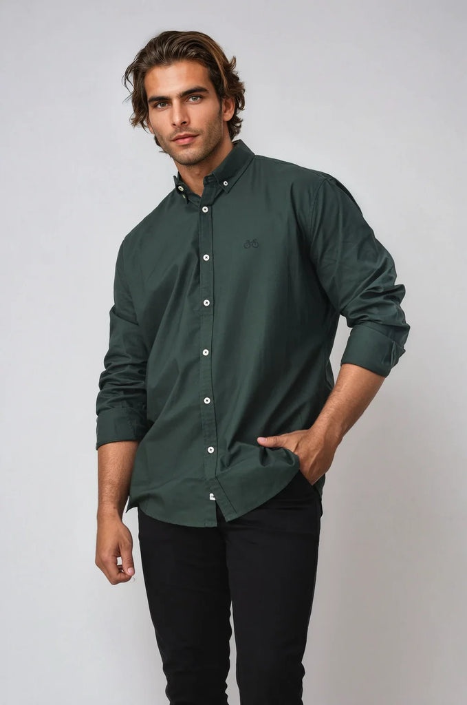 BLACK WOOD - REEDY OXFORD LONG SLEEVE SHORT