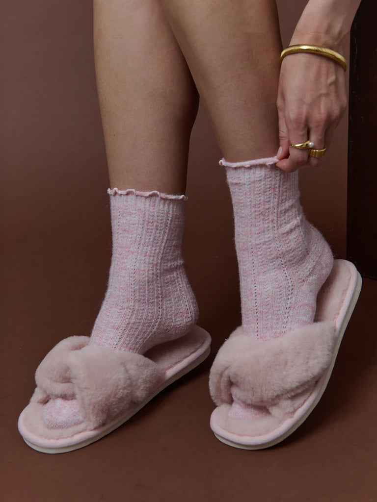 ANGELS WHISPER - HOMMY FRILL WOOL CREW SOCKS