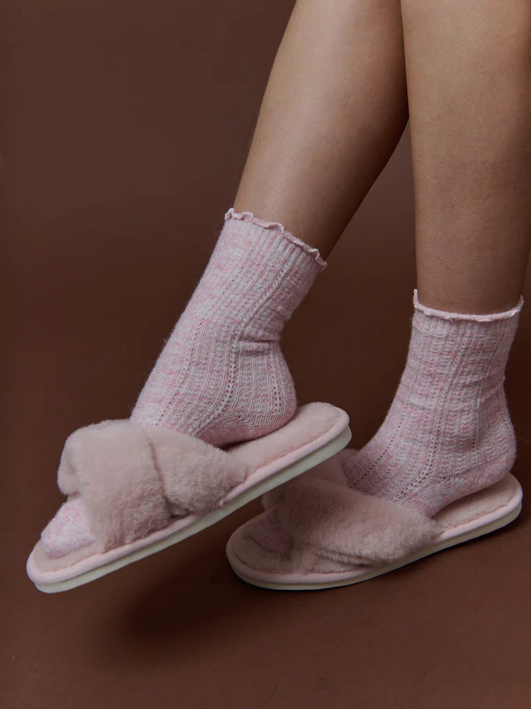 ANGELS WHISPER - HOMMY FRILL WOOL CREW SOCKS