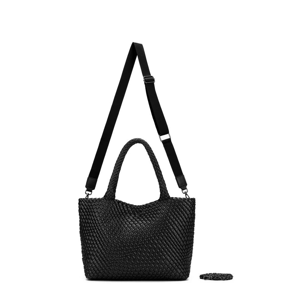 BLACK CAVIAR - ST MORITZ 2 PIECE WOVEN HANDBAG