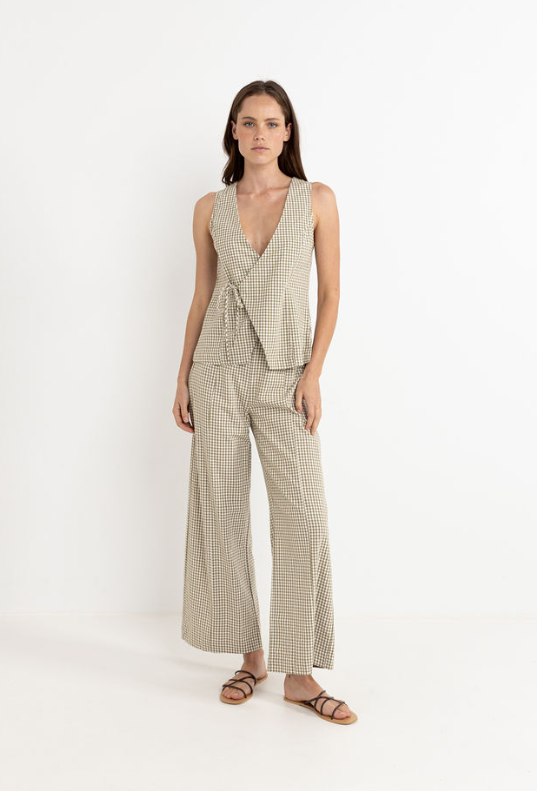 RHYTHM - LOLA CHECK WIDE LEG PANT