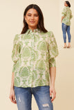 CKM - 3/4 BALLOON SLEEVE PRINTED SHIRT