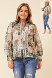 CKM - CUFF SLEEVE FLORAL BLOUSE