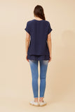 CKM - CAP SLEEVE TOP WITH FRONT BUTTON DETAIL