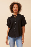 CKM - SHORT PUFF SLEEVE BLOUSE
