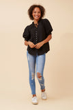 CKM - SHORT PUFF SLEEVE BLOUSE