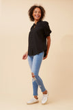 CKM - SHORT PUFF SLEEVE BLOUSE