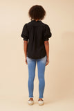 CKM - SHORT PUFF SLEEVE BLOUSE
