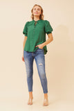 CKM - SHORT PUFF SLEEVE BLOUSE