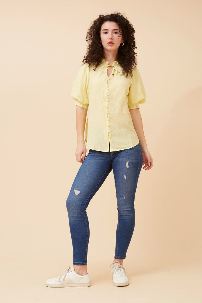 CKM - SHORT PUFF SLEEVE BLOUSE