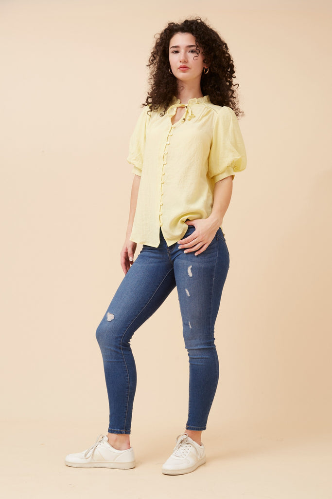 CKM - SHORT PUFF SLEEVE BLOUSE