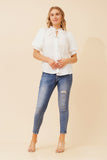 CKM - SHORT PUFF SLEEVE BLOUSE