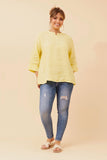 CKM - 3/4 SLEEVE SOLID BUTTON TOP