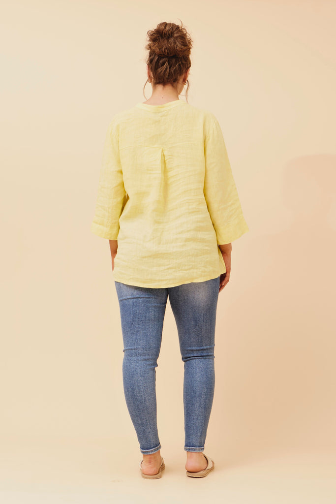 CKM - 3/4 SLEEVE SOLID BUTTON TOP