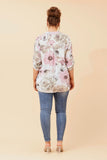CKM - 3/4 SLEEVE PRINTED TOP WITH SEQUIN DETAIL