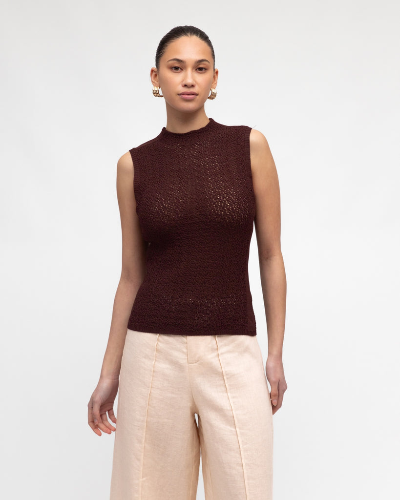 WHITE CLOSET - SHEER KNIT TOP