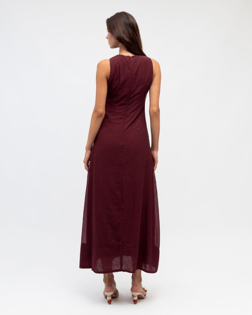 WHITE CLOSET - A LINE PINTUCK DRESS