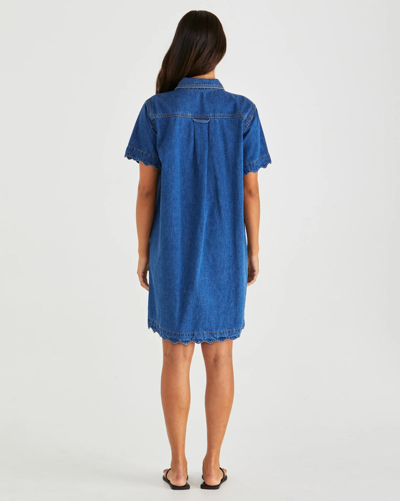 SASS - VALE SCALLOPED DENIM DRESS