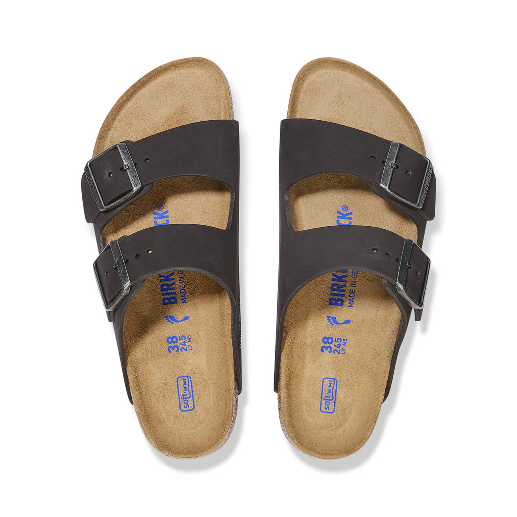 BIRKENSTOCK - ARIZONA SFB BLACK NUBUCK LEATHER REGULAR