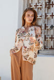 MISS MARLOW - FRENCH FLOWER SHIRRED CUFF TOP