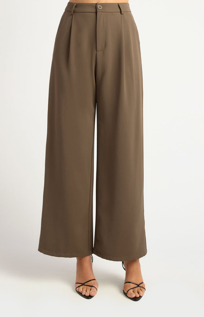 STYLE STATE - WIDE LEG PANTS WITH BACK ELASTIC DETAIL