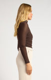 STYLE STATE - ASYMMETRIC NECKLINE AND HE4M TEXTURED MESH TOP